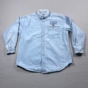 Lee Sport Shirt Men L Denim Rams Super Bowl Champions‎ Embroidered NFL Vintage